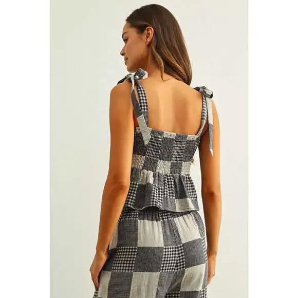 GINGHAM PATCH EFFECT TOP - Picture 6 of 7